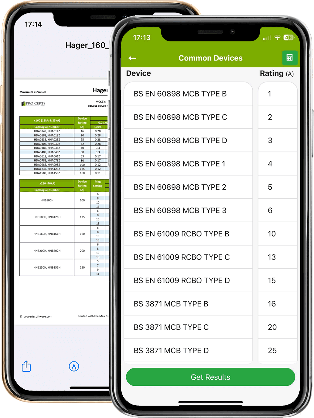Max Zs Values 18th Edition BS 7671 - Pro Certs Software Ltd