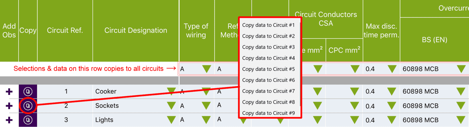 Copy circuits to another circuit