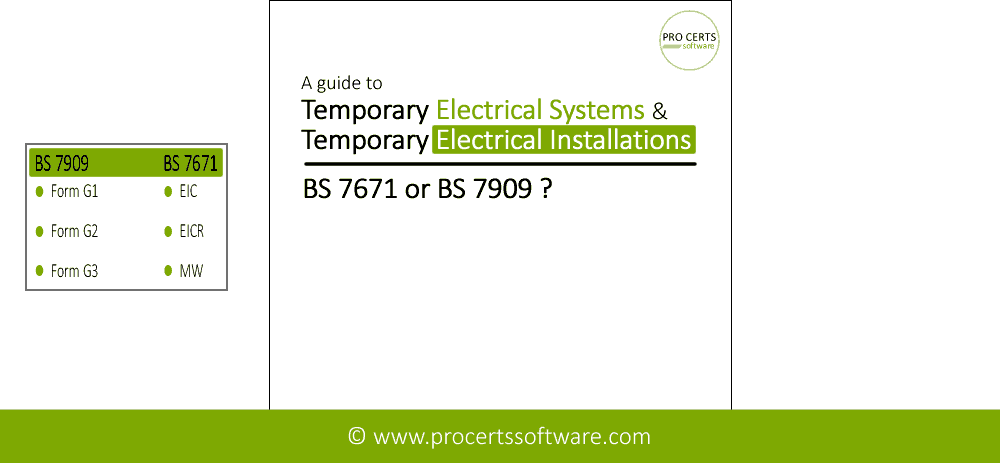 Temporary Electrics BS7909 or BS7671