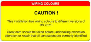 Mixed Wiring Colours Notice
