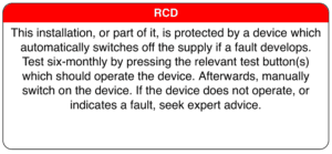 RCD 6 monthly test stickers