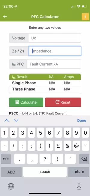 Calculate PFC from Ze