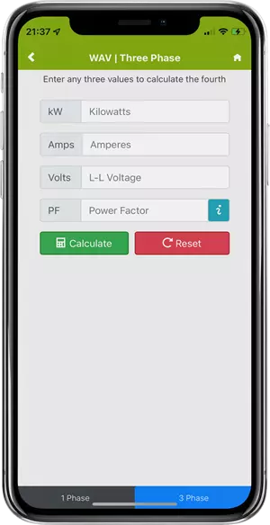 Three Phase Calculator
