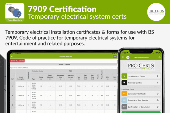 7909 Certification BS 7909 Electrical Certification Software