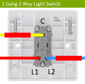 Two way light switch connections, old colours.