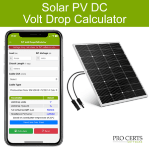 solar DC volt drop calculator