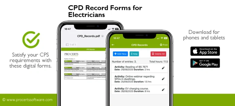 Electrical CPD Record Forms
