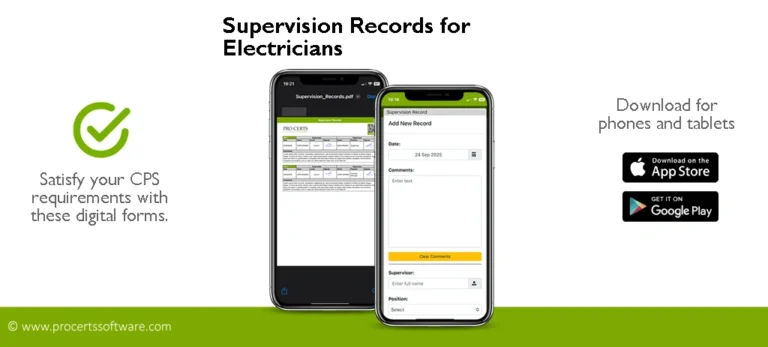 Supervision Records for Electricians