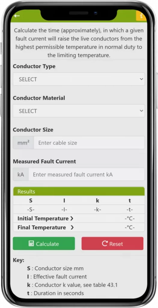 Cable Temperature Rise Time Calculator