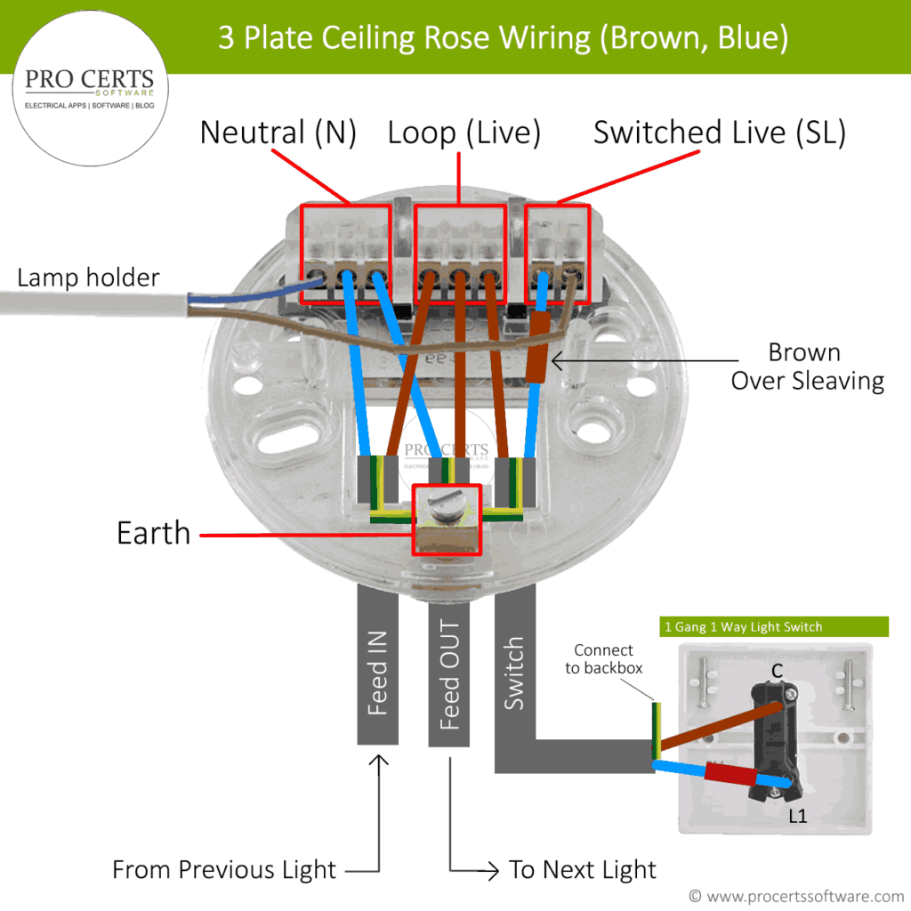 Ceiling rose wiring