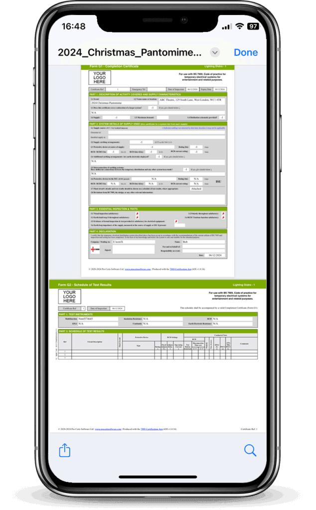 BS 7909 PDF Certificates