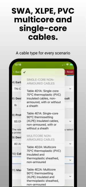Cable calculator