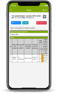 Risk Assessment App Software